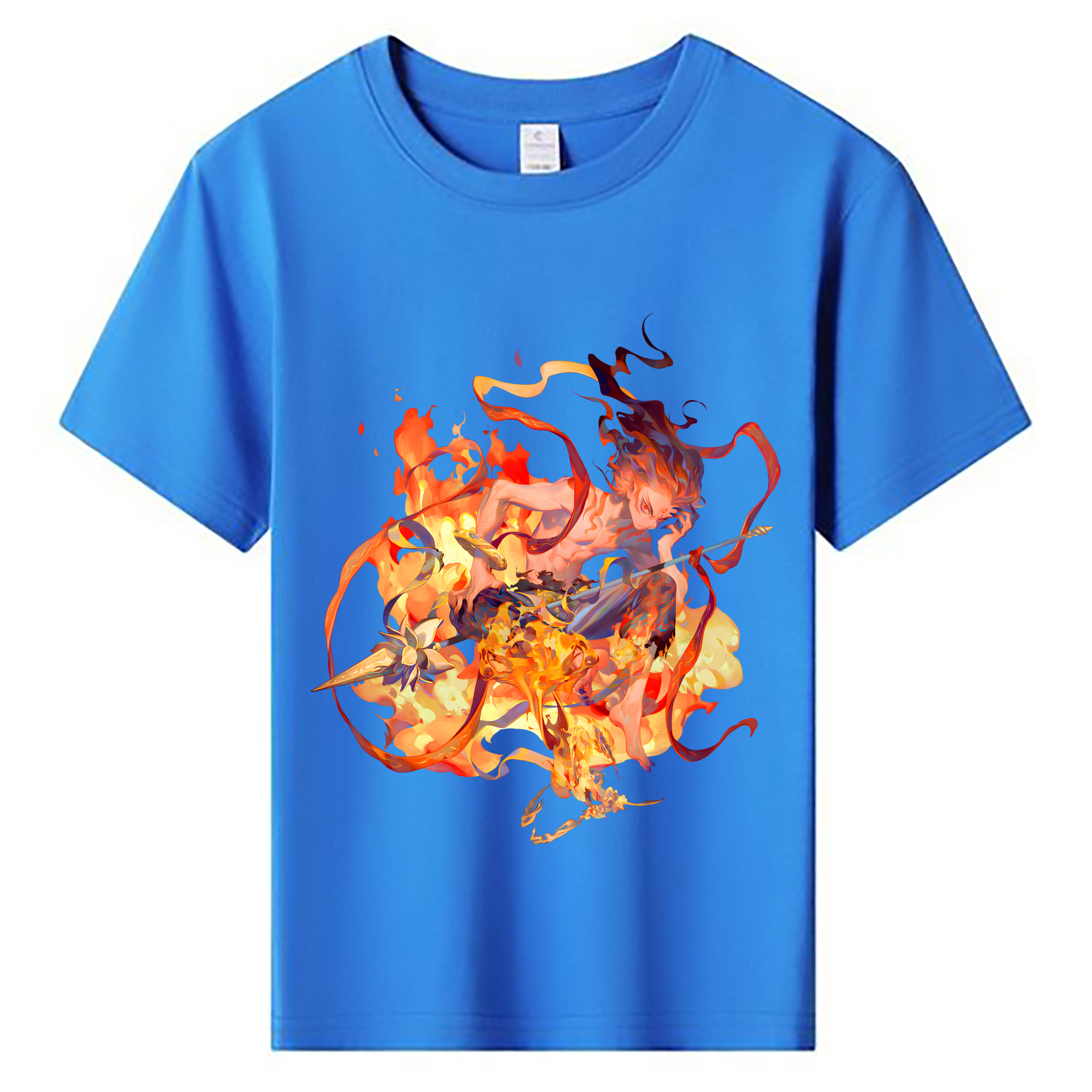 （画像用） Ne Zha 2 ナタ 魔童の大暴れ 綿100％キッズTシャツ（フロントプリント）